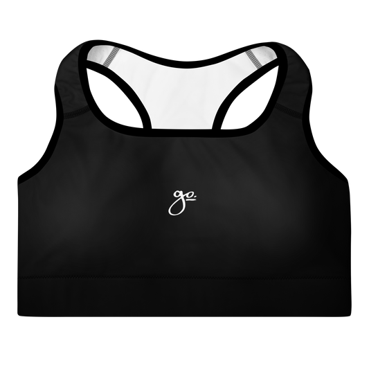 Go. Padded Sports Bra - Black/White
